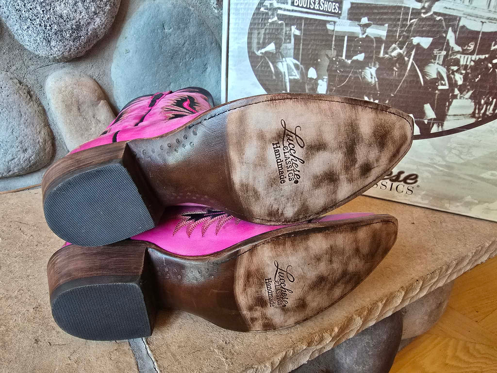 Lucchese Pink Mad Dog Mayela Boots 9.5 NIB