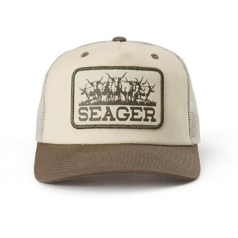 HERD TRUCKER MESH SNAPBACK CREAM/WOODLAND