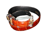 Alligator Print Calfskin Brown Belt 30 Vintage