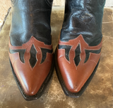 Vintage Mahan Boots 7.5 Inlay Bronc Rider