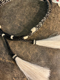 Horsehair Hatband B/W 5 Strand 2 White Tassels