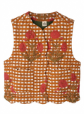 SCALLOPED EDGE CHECKERED VEST