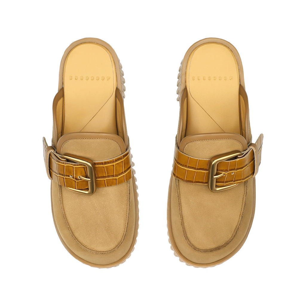 Plia Hazel Sand Comfort Slip On Lug Style Platform Shoes