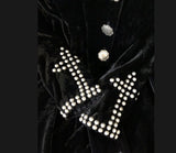 Vintage Maxi Velvet Dress M Studs Crosses