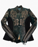 Cleopatra Acid Washed Lambskin Crystal Embroidered Kippys Jacket M/L