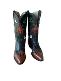 Vintage Mahan Boots 7.5 Inlay Bronc Rider
