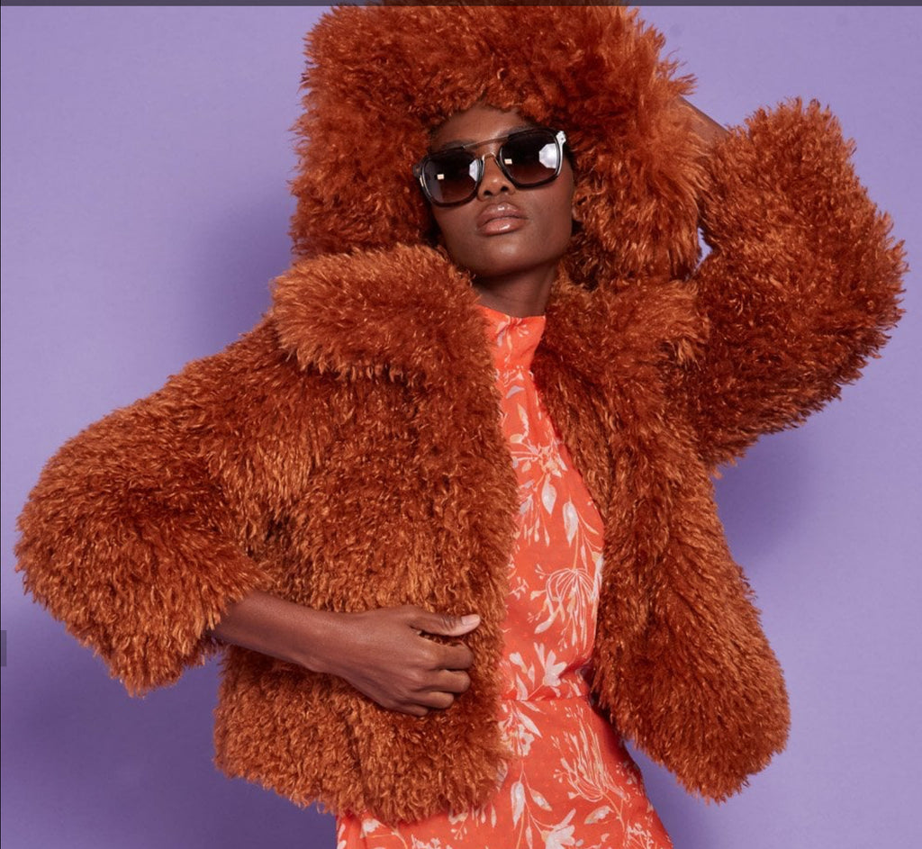 Faux Fur Short Bamboo Jacket