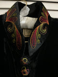 Vintage XS Velvet Dress Embroidered Double D Ranchwear