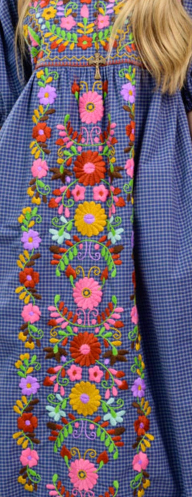 Blue Gingham Dress Tina Incredible Embroidery