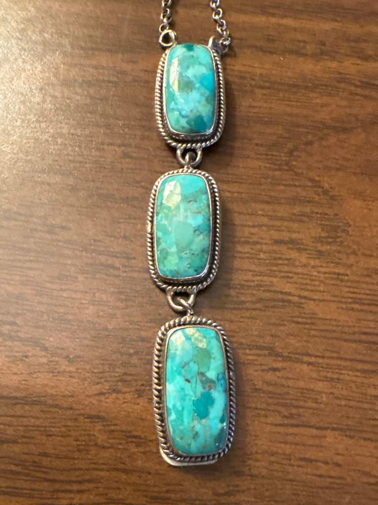 HADA COLLECTION STERLING SILVER KINGMAN TURQUOISE NECKLACE
