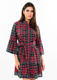 Tartan Cross Stitch Embroidered Dress