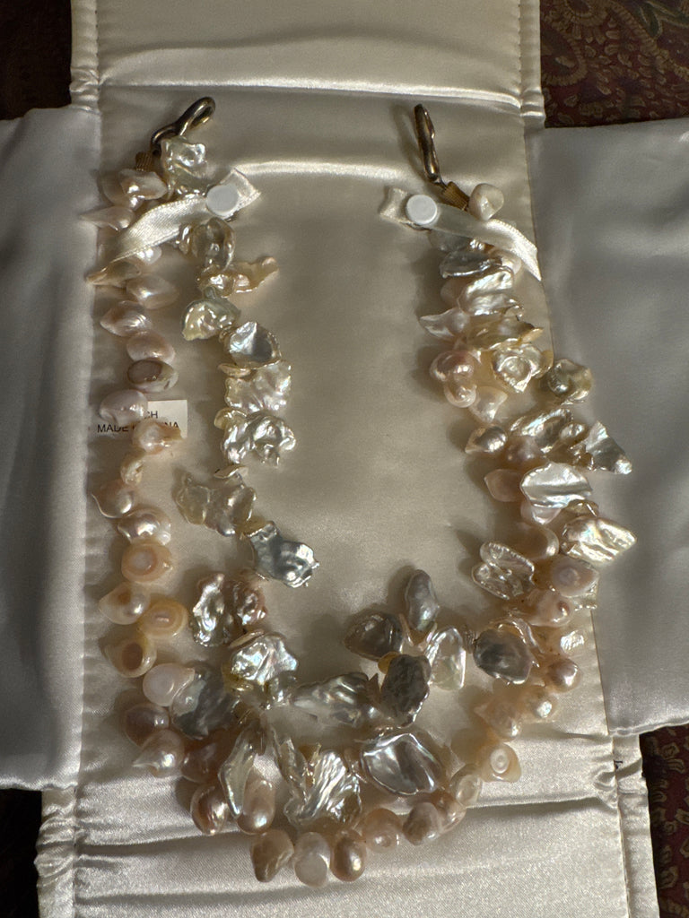 Baroque Fresh Water Pearl 2 Strd Necklace
