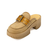 Plia Hazel Sand Comfort Slip On Lug Style Platform Shoes