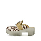 Plia Zebra Comfort Lug Clog Platform Sole Shoes