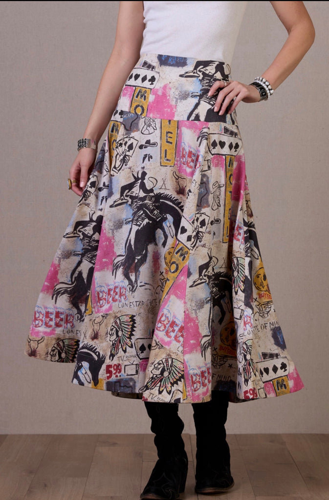 Cowboy Graffiti Skirt