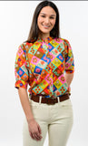 Flower Power Harlequin Blouse