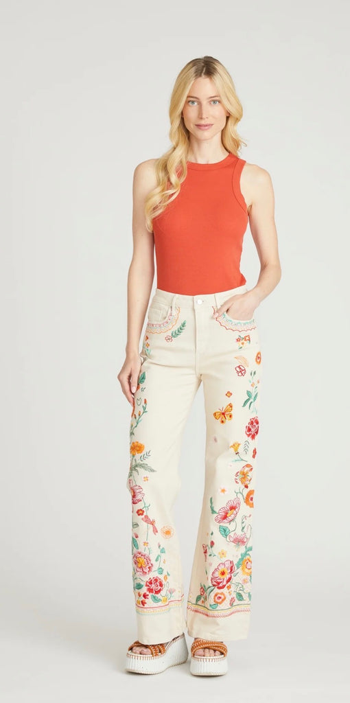 Charlee Wide Leg - Gardenia Dreams