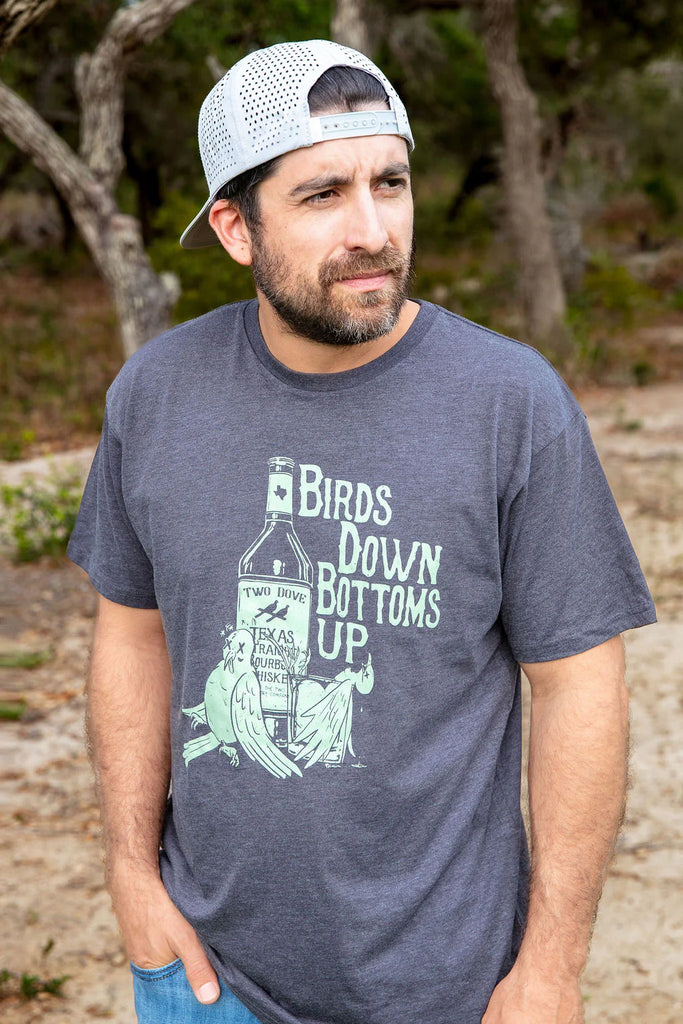 BIRDS DOWN BOTTOMS UP T-SHIRT