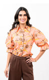Peach Blossom Puff Sleeve Blouse