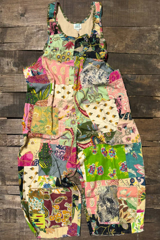 Patchwork Gardens Overalls One Size