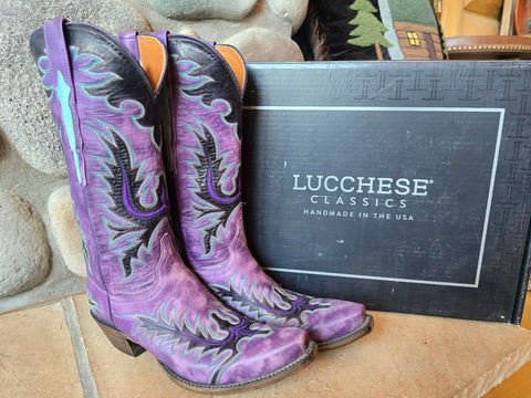 Purple 8.5 Lucchese Mad Dog Mayela Boots NIB