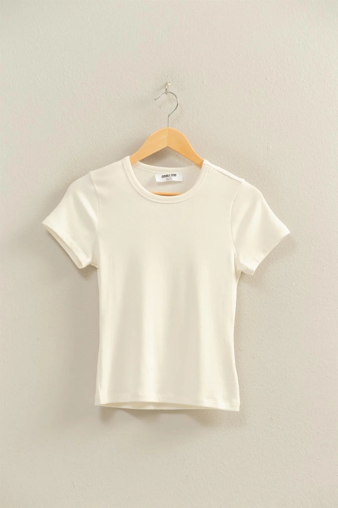 Mineral Washed Crew Neck Short Sleeve Top