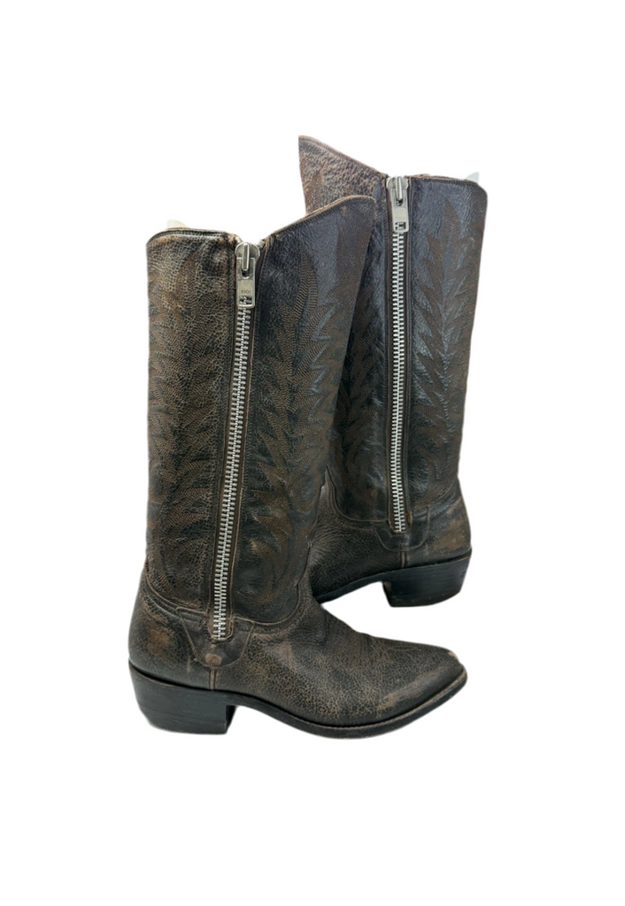 RAZZ SIDE ZIPPER COWBOY BOOTS 8M
