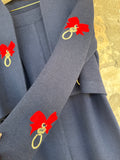 Vintage Navy 2PC Suit St John 4 Red Bows
