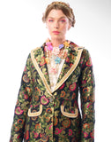 Renaissance Silk Black Jacquard Blazer Jacket