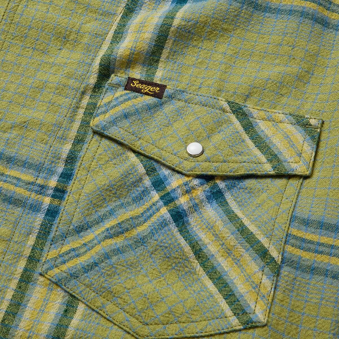 Whippersnapper S/S Moss Grid Plaid Pearl Snaps