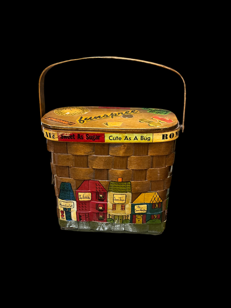 Vintage 1960’s San Antonio Penny Woven Wood Handbag