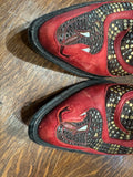 Old Gringo Ankle Boots Snake Motif Inlay 9.5B