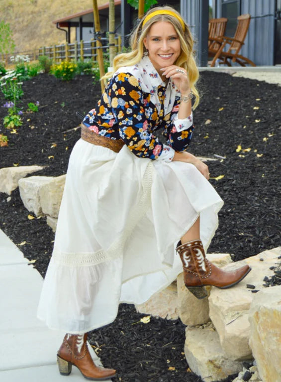 THE CLEMENTINE MAXI SKIRT IVORY