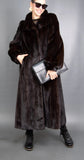 Vintage Deep Mahogany Extra Long Mink Coat M