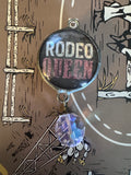 Domed 2 Sided Charm Rodeo Queen/Pig Crystal