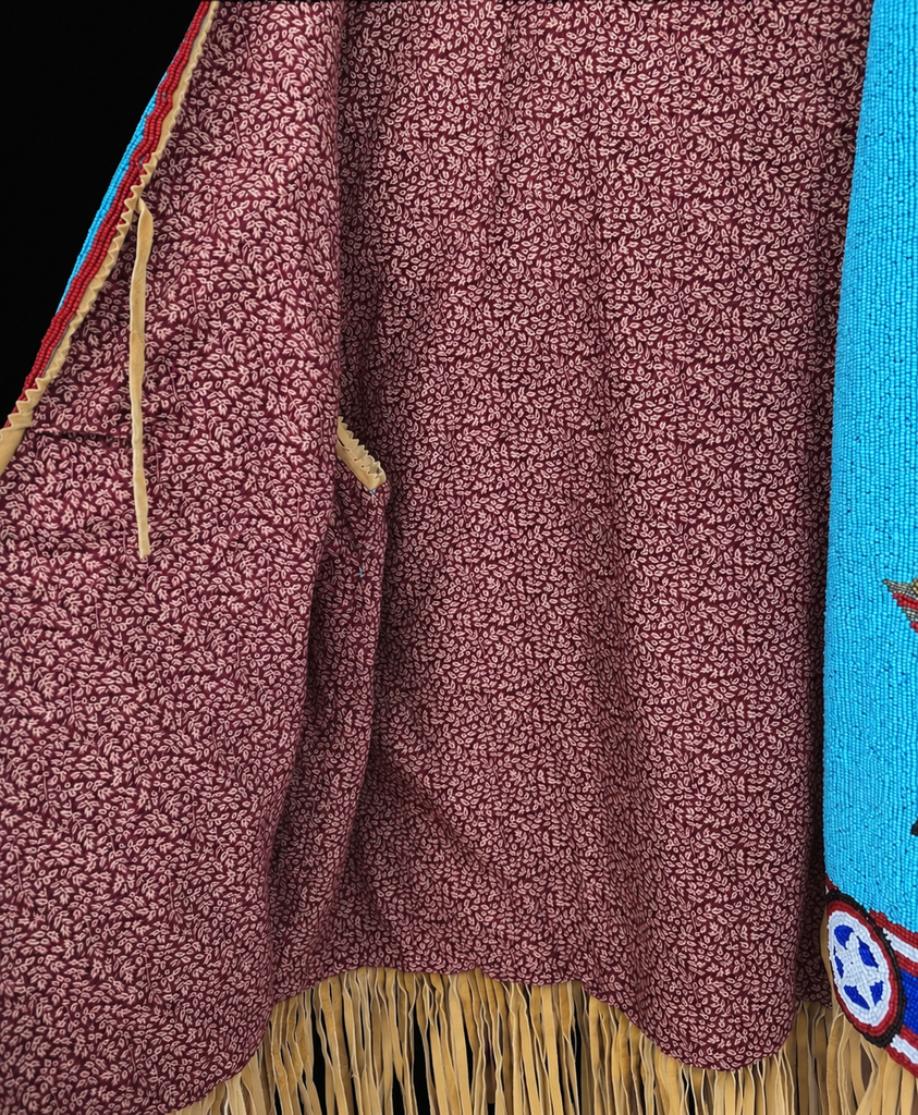 Vintage Beaded Vest USA Flag Stars Horse Fringe “As Is”