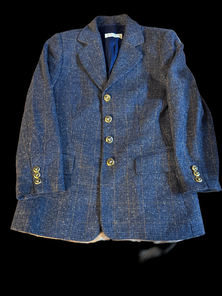 Vintage Blue M Tweed Blazer