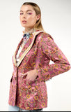 Renaissance Silk Mauve Pink Jacquard Blazer Reversible