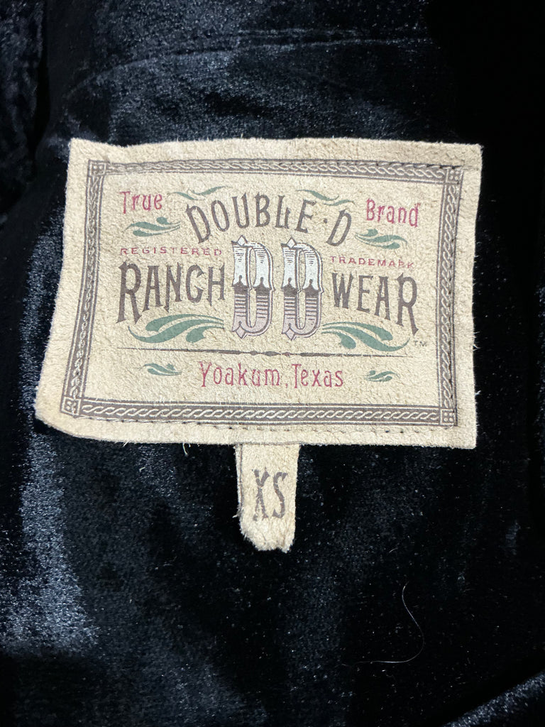 Vintage XS Velvet Dress Embroidered Double D Ranchwear