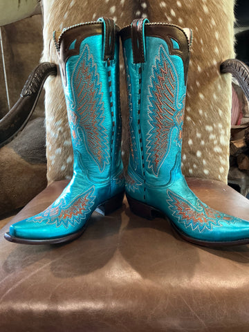 YKY Old Gringo Jena Star Inlay Crackle Boots 8