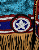 Vintage Beaded Vest USA Flag Stars Horse Fringe “As Is”