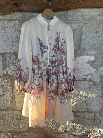 Ivory Floral Dress Buttons