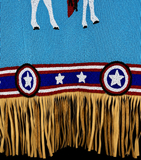 Vintage Beaded Vest USA Flag Stars Horse Fringe “As Is”