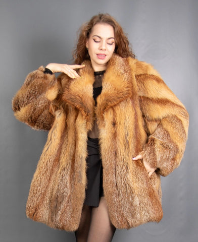 Red Fox Stroller Coat Vintage Amazing M