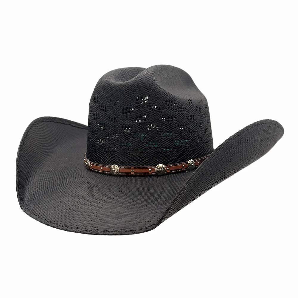 COYOTE COWBOY BLACK STRAW HAT