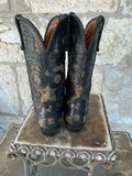 Vintage Heavily Hand Tooled Inlay 8.5B Boots