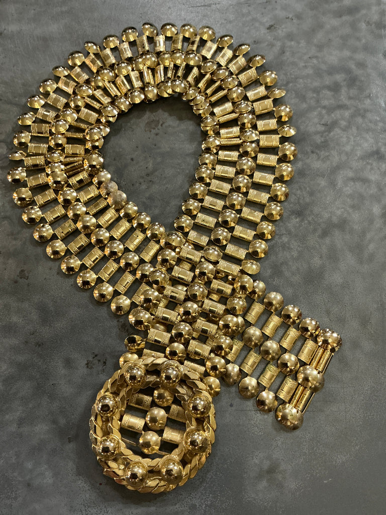 Vintage Gold Metal Adjustable Belt XS