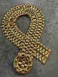Vintage Gold Metal Adjustable Belt XS
