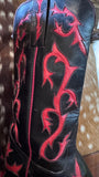 Rocketbuster Flame Inlay Red Black Cowboy Boots