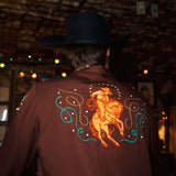 SHOW PONY EMBROIDERED WESTERN PEARL SNAP SHIRT L/S